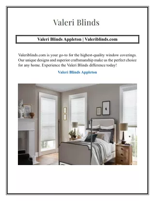 Valeri Blinds Appleton  Valeriblinds.com