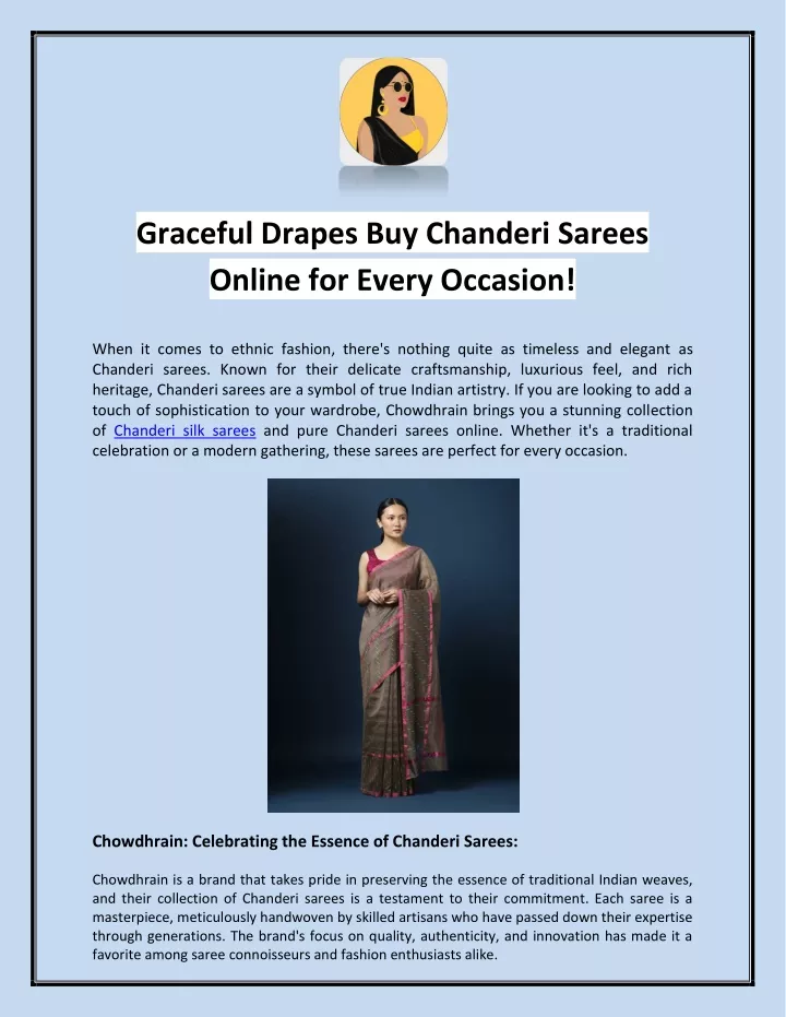 graceful drapes buy chanderi sarees online