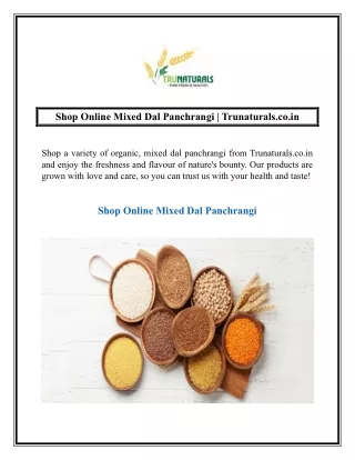 Shop Online Mixed Dal Panchrangi  Trunaturals.co.in