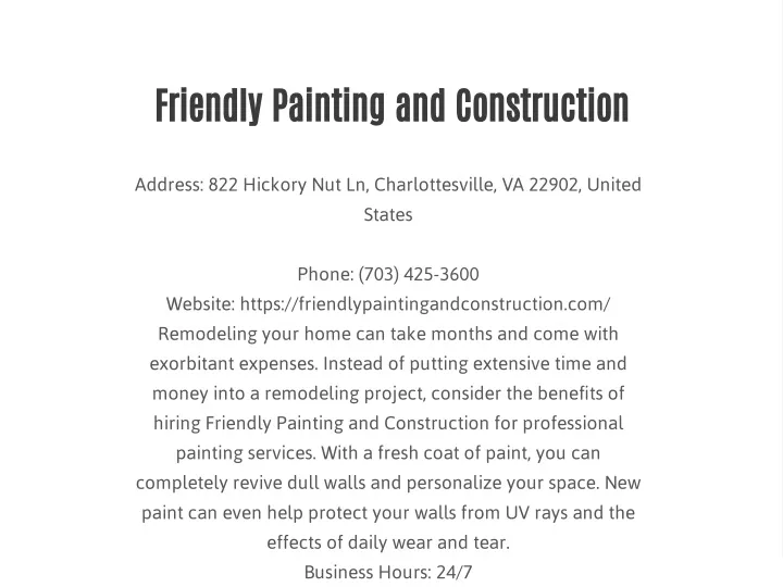 friendly painting and construction