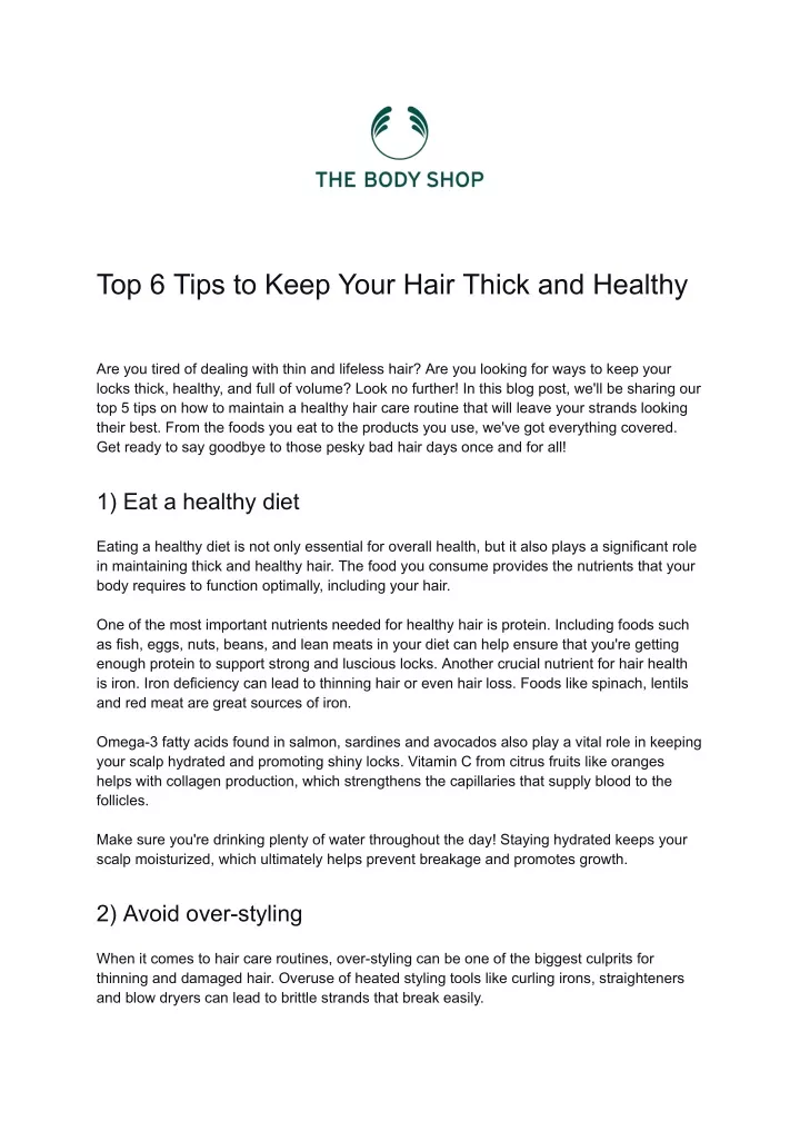 top 6 tips to keep your hair thick and healthy
