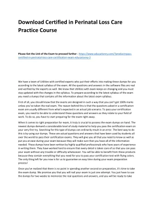 download certified in perinatal loss care