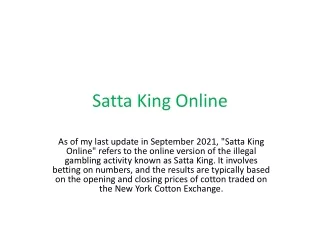 Satta King Online