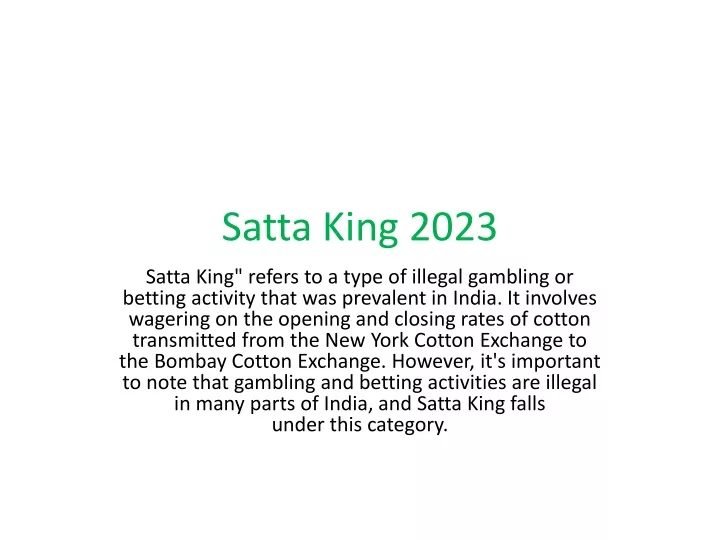 satta king 2023