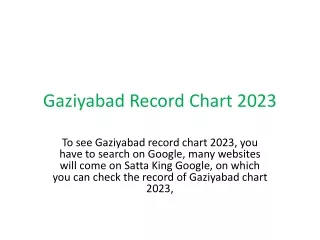Gaziyabad Record Chart 2023