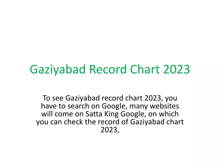 gaziyabad record chart 2023
