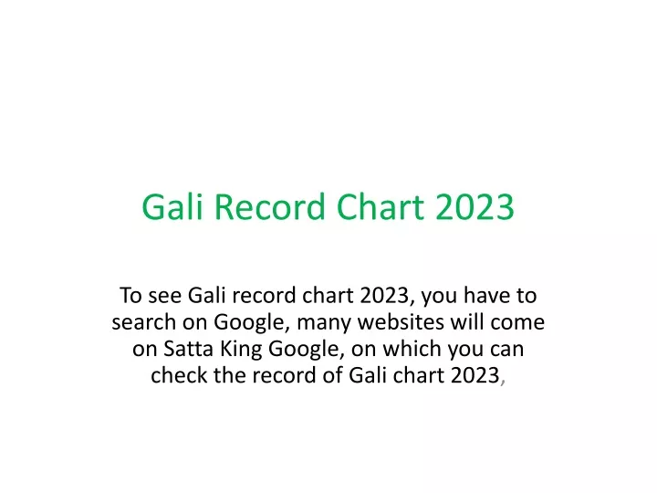gali record chart 2023