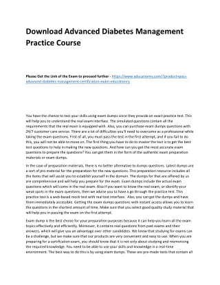 download advanced diabetes management practice