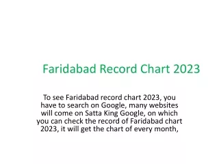 Faridabad Record Chart 2023
