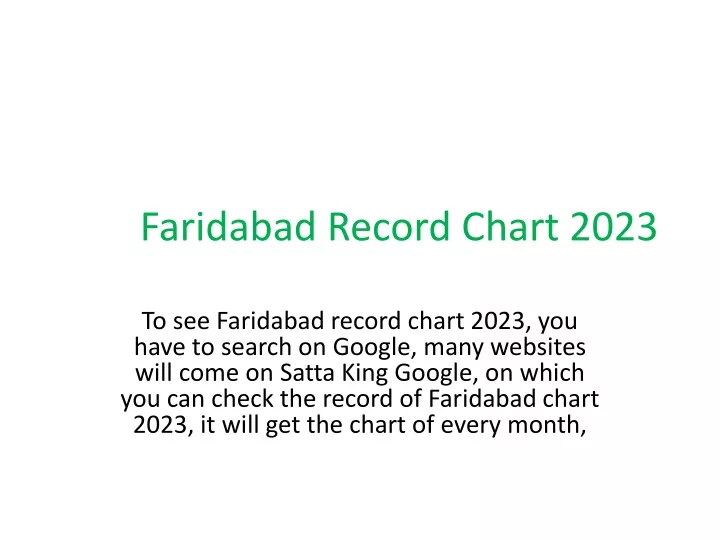PPT Faridabad Record Chart 2023 PowerPoint Presentation, free