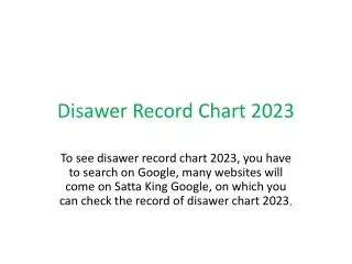 Disawer Record Chart 2023