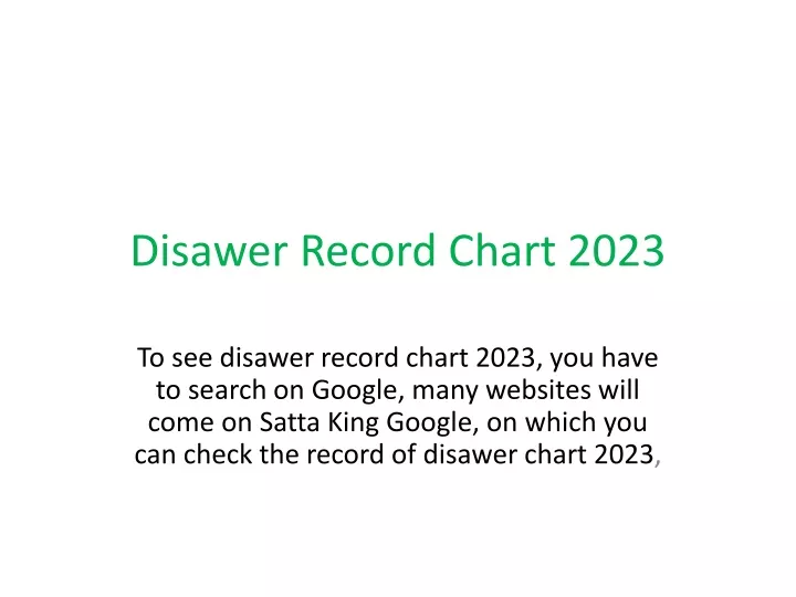 disawer record chart 2023