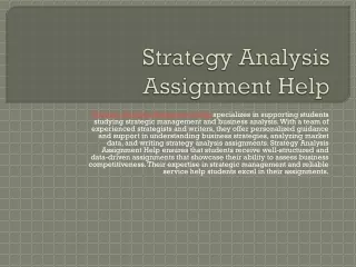 strategy analysis assignment help
