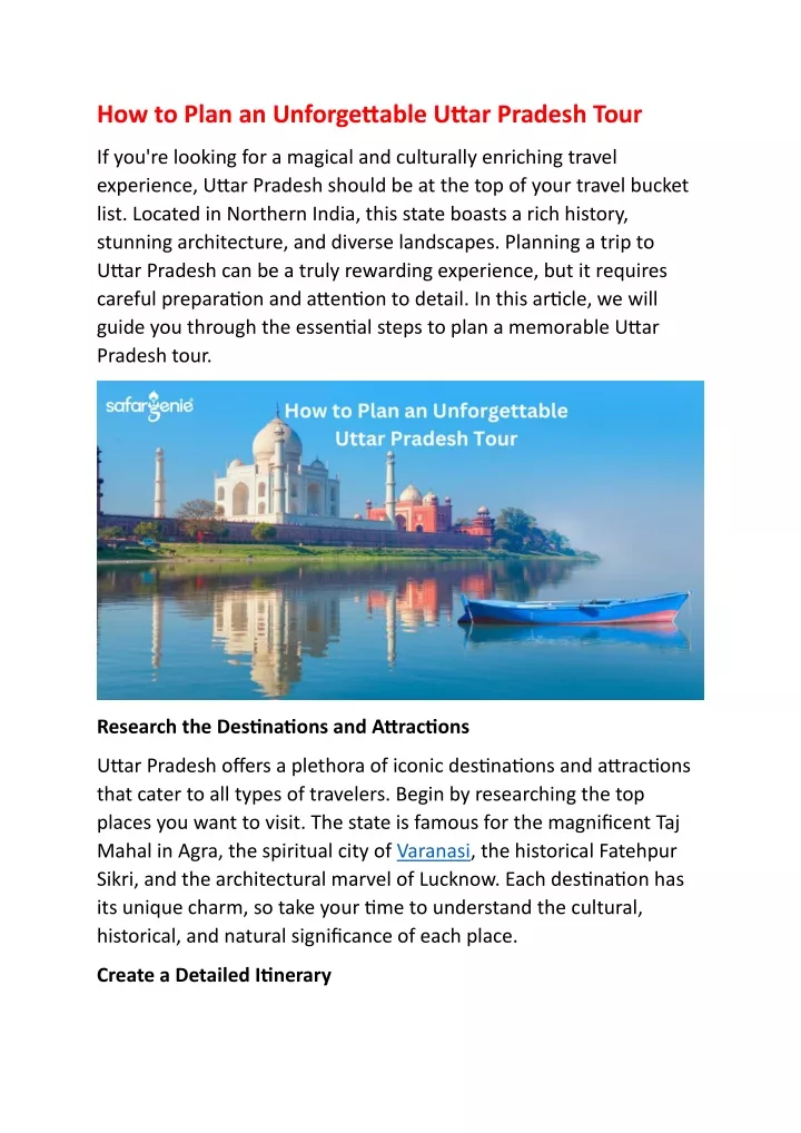 how to plan an unforgettable uttar pradesh tour