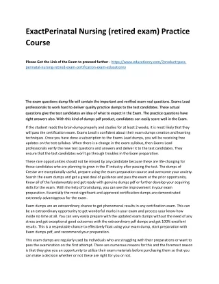 exactperinatal nursing retired exam practice