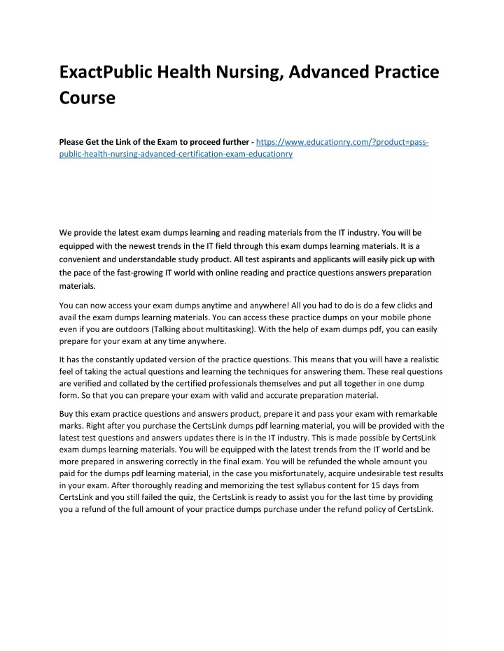 exactpublic health nursing advanced practice