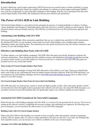 Unveiling Effective Strategies for GSA SER Tiered Link Building