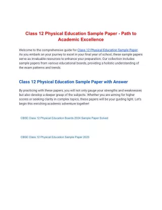 class 12 physical education sample paper path