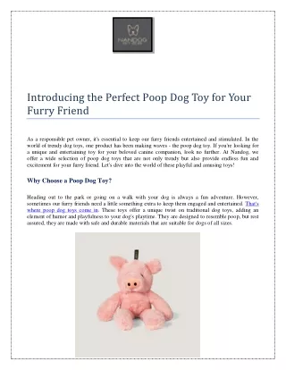 Introducing the Perfect Poop Dog Toy for Your Furry Friend