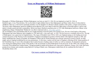 biographical essay example