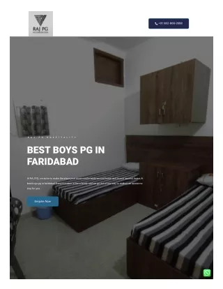 BOYS PG IN FARIDABAD | RAJ PG