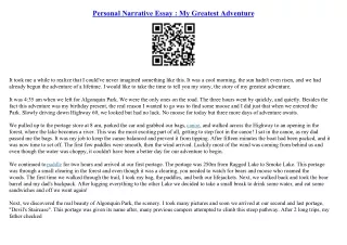 narrative essay guidelines