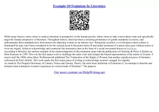 examples of literature essays