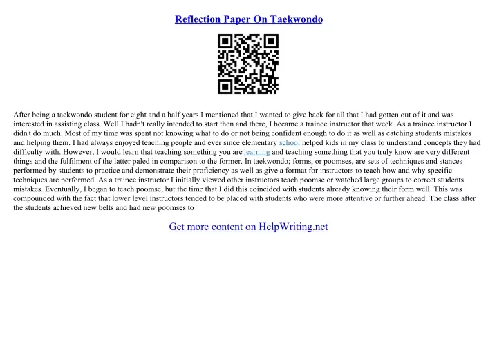 taekwondo essay conclusion