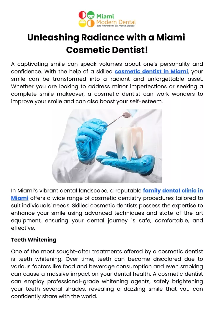 unleashing radiance with a miami cosmetic dentist