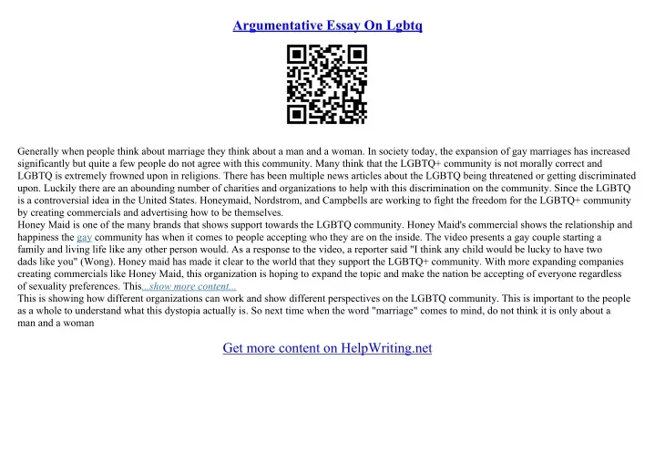 argumentative essay topics on lgbtq