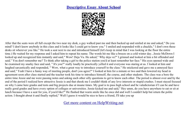 short descriptive essay about my school