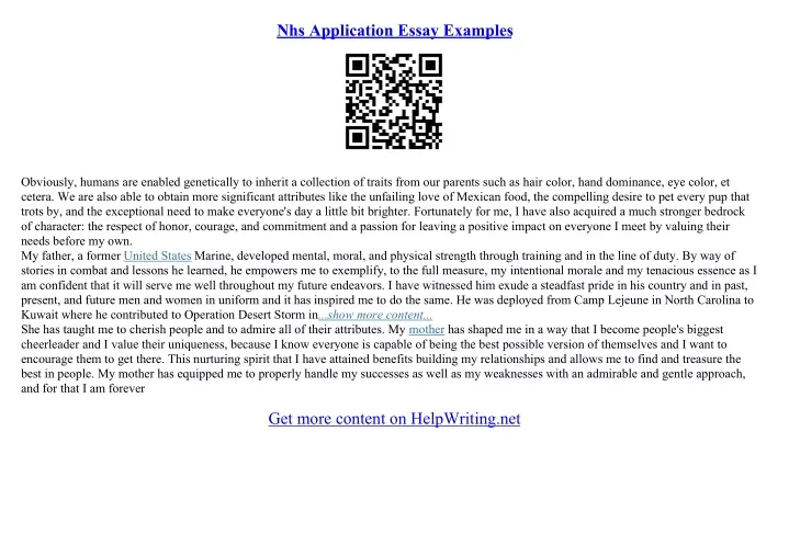 PPT Nhs Essays Examples PowerPoint Presentation Free Download ID 