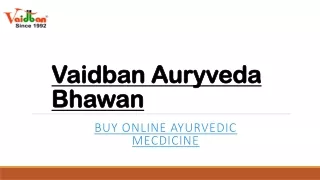 Buy Online Ayurvedic medicine - Vaidban