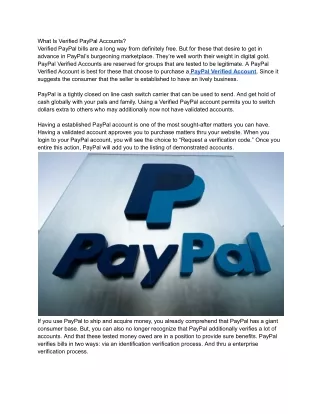 Buy Verified PayPal Accounts