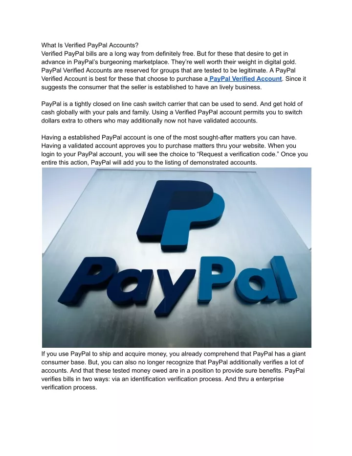 what is verified paypal accounts verified paypal