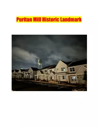 Puritan Mill Historic Landmark