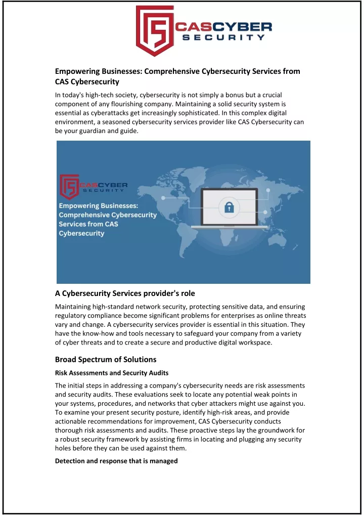 empowering businesses comprehensive cybersecurity