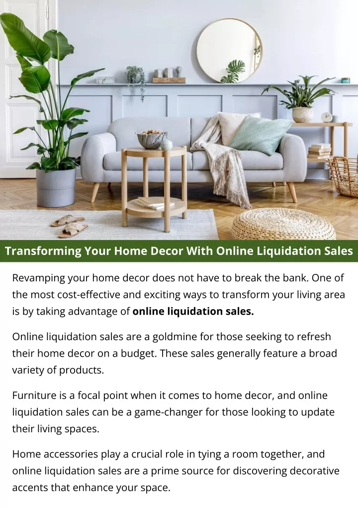 transforming your home decor with online