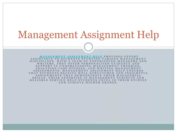 management assignment help