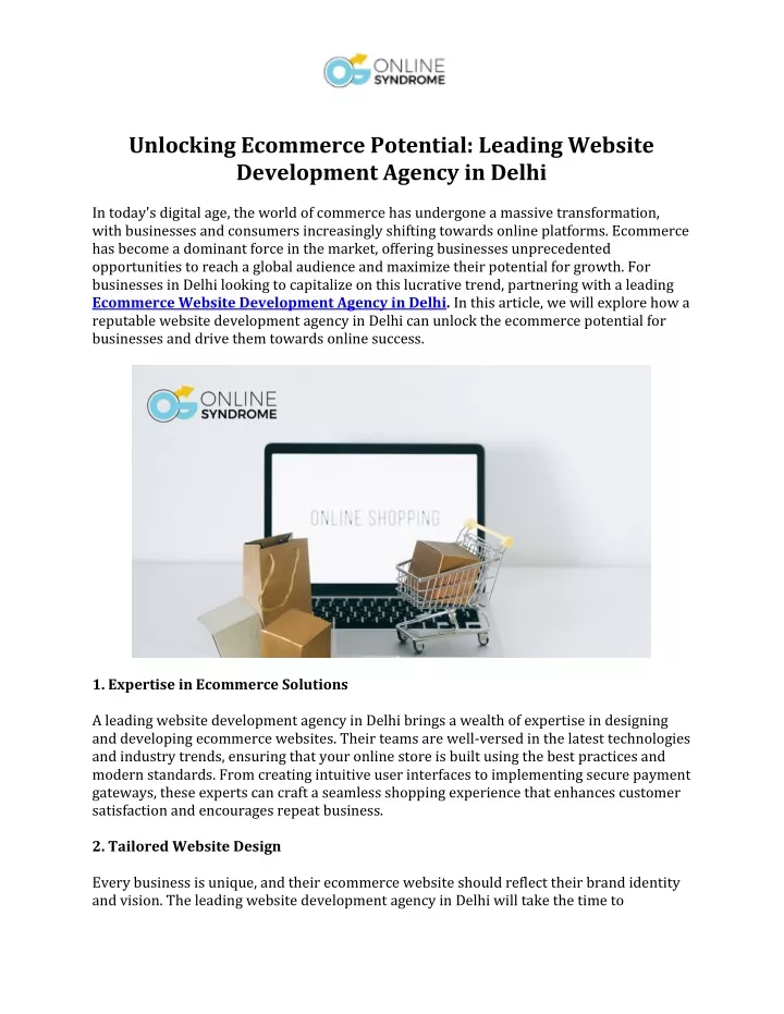 unlocking ecommerce potential leading website