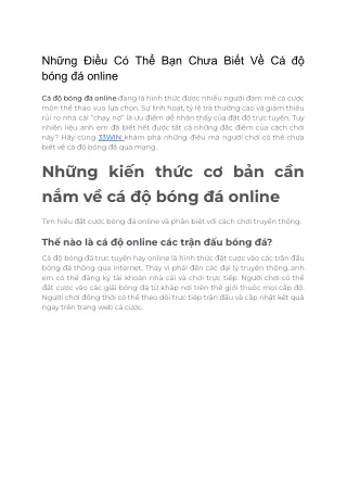 Cá độ bóng đá online