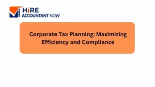 corporate tax planning maximizing efficiency