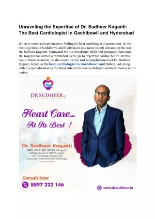 Beyond Excellence_ Discovering the Best Cardiologist in Gachibowli