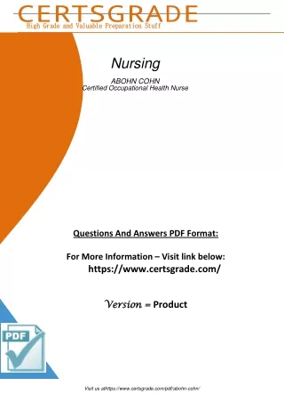 Actual Abohn-cohn Nursing Certification Exam Pdf Dumps Questions and Answers