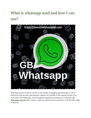 What is whatsapp mod