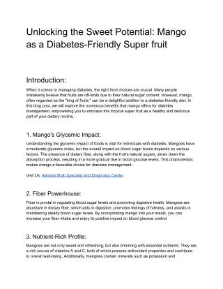 Unlocking the Sweet Potential_ Mango as a Diabetes-Friendly Superfruit
