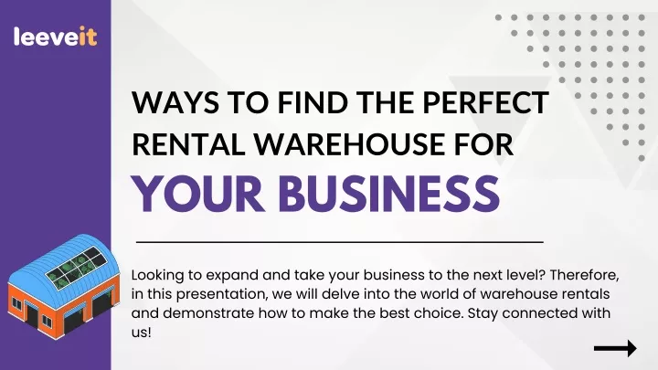 ways to find the perfect rental warehouse