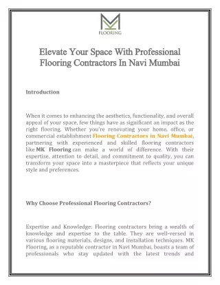 Flooring Contractors in Navi Mumbai Call-9920614344