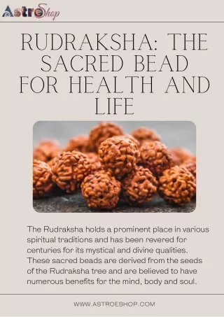 Rudraksha The Sacred Bead for Health and Life