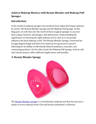 Achieve Makeup Mastery with Beauty Blender and Makeup Puff Sponges